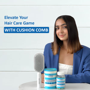 Central Hollow Cushion Comb with Gorgeous Hair and Nails Gummies - Power Gummies 