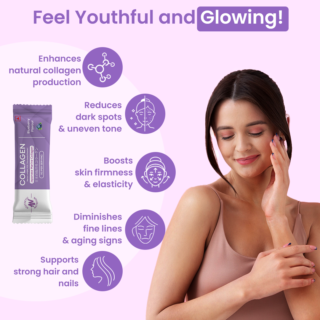 Japanese Marine Collagen Powder - Blueberry Flavour - Power Gummies 