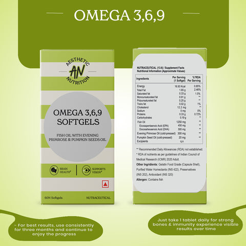 Omega 3, 6, 9 Softgels - Power Gummies 