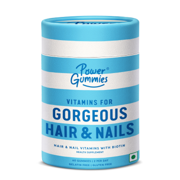 Power Gummies: Gorgeous Hair Vitmains Gummies | Infused with Biotin | Hair Care Gummies For Stronger and Shiny Hairs