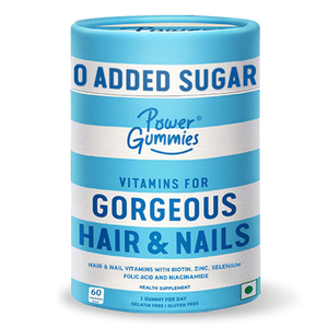 Power Gummies Gorgeous Hair and Nails Gummies– Now with 0 Added Sugar & New Heart Shape (2 Months Pack)